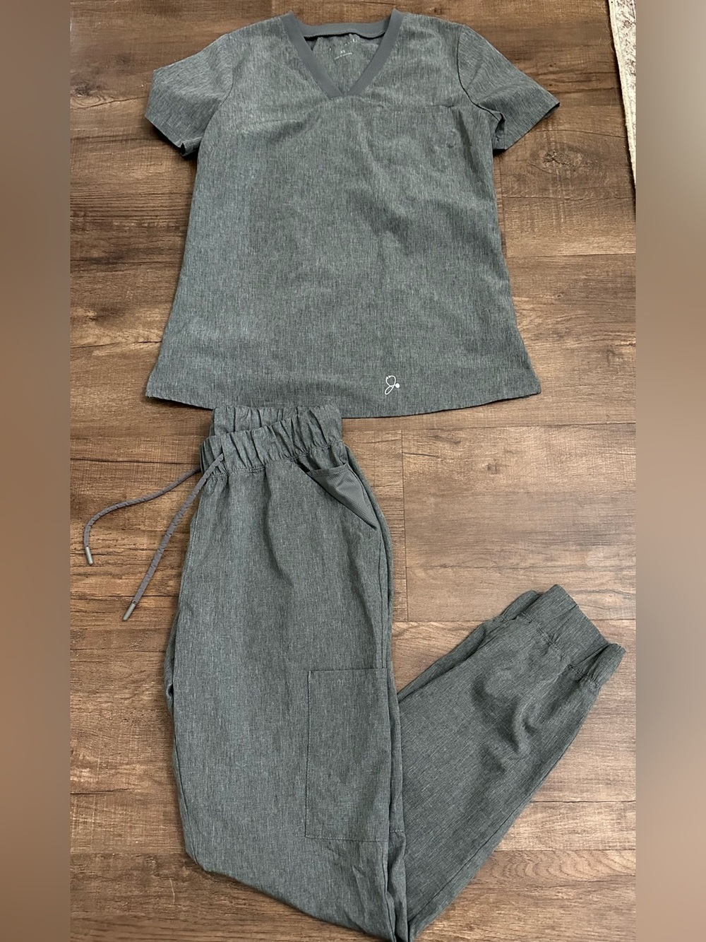 Jaanuu Charcoal Drawstring Scrub Bottoms